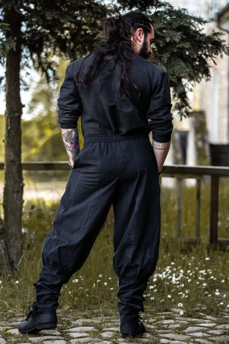 New Leonardo Carbone Hose "Tiago" mit Beinschnürung Schwarz