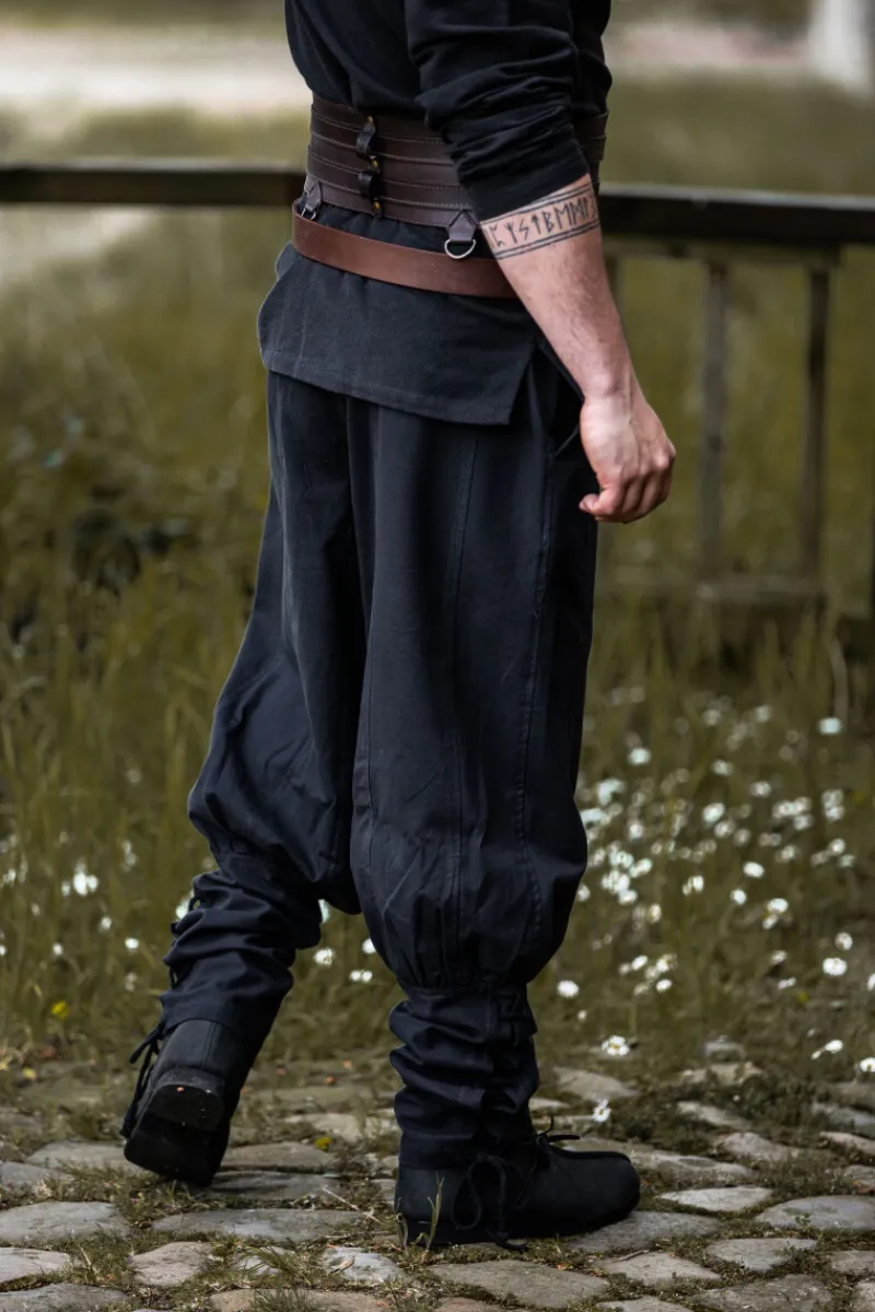 New Leonardo Carbone Hose "Tiago" mit Beinschnürung Schwarz