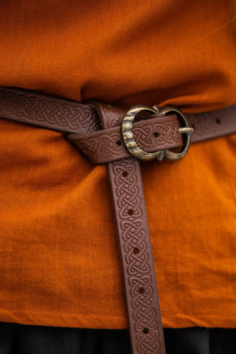 Best Sale Leonardo Carbone Keltischer Ledergürtel "Merle" Cognacbraun
