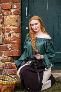 Cheap Leonardo Carbone Klassische Mittelalterbluse "Emma" Grün