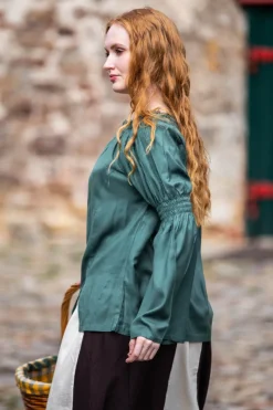 Cheap Leonardo Carbone Klassische Mittelalterbluse "Emma" Grün