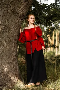 Store Leonardo Carbone Klassische Mittelalterbluse "Emma" Rot