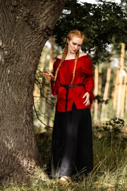 Store Leonardo Carbone Klassische Mittelalterbluse "Emma" Rot