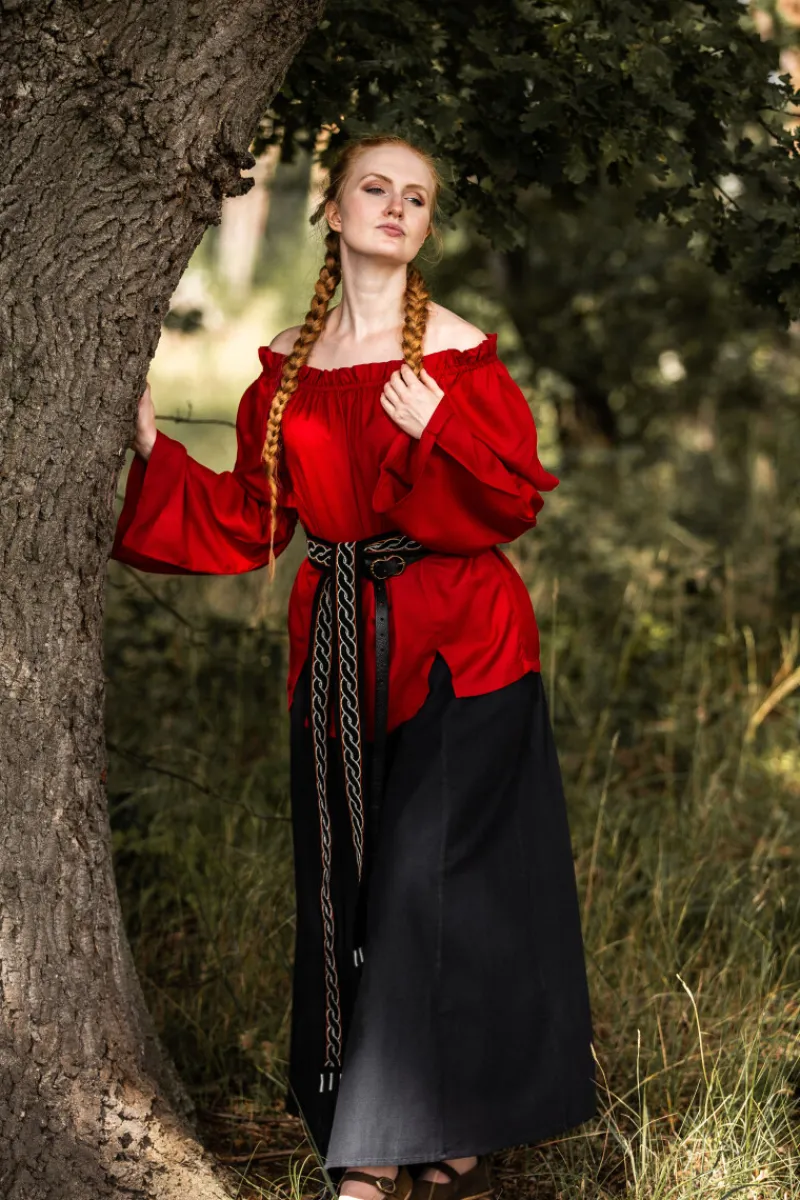 Store Leonardo Carbone Klassische Mittelalterbluse "Emma" Rot