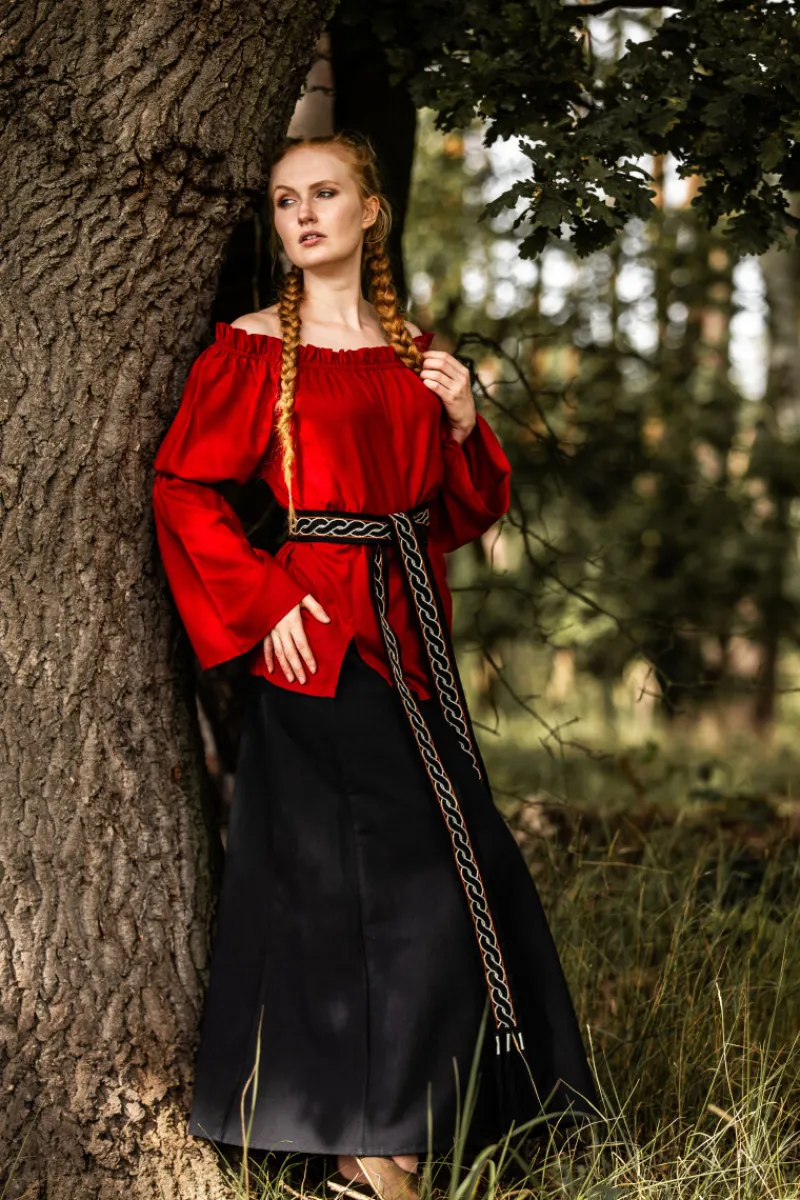 Store Leonardo Carbone Klassische Mittelalterbluse "Emma" Rot