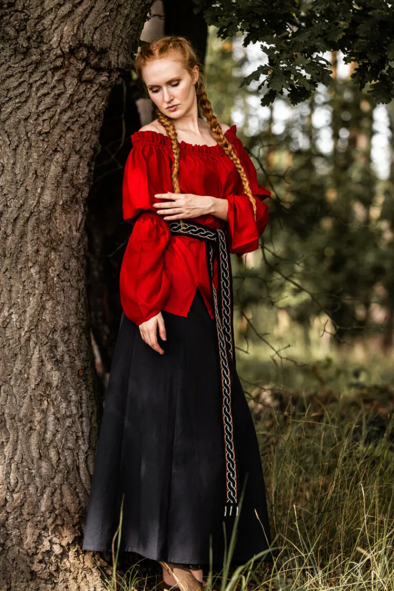 Store Leonardo Carbone Klassische Mittelalterbluse "Emma" Rot