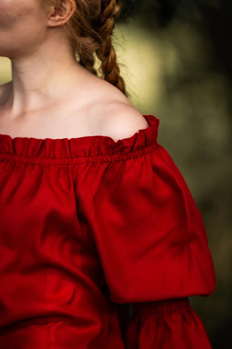 Store Leonardo Carbone Klassische Mittelalterbluse "Emma" Rot