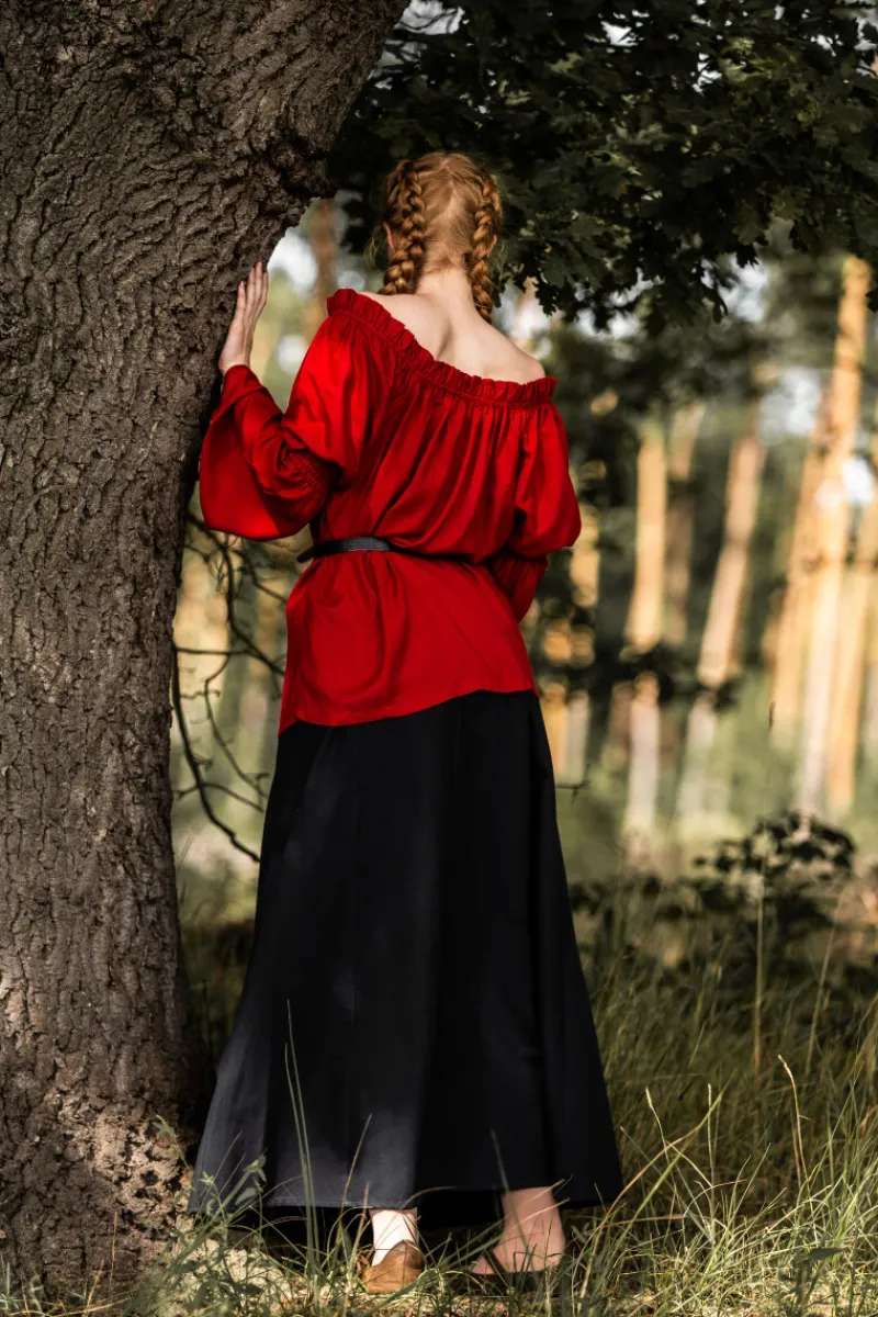 Store Leonardo Carbone Klassische Mittelalterbluse "Emma" Rot