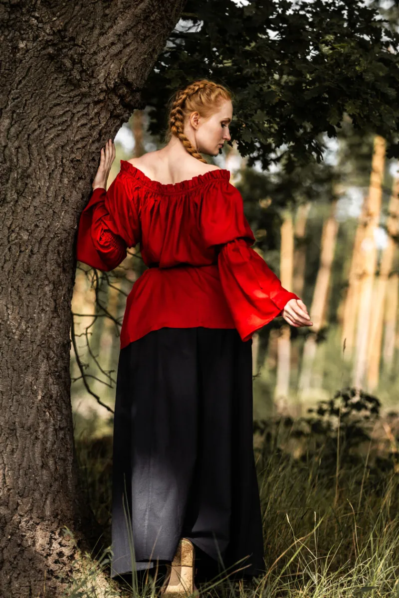 Store Leonardo Carbone Klassische Mittelalterbluse "Emma" Rot