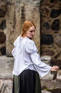 Discount Leonardo Carbone Klassische Mittelalterbluse "Emma" Weiß
