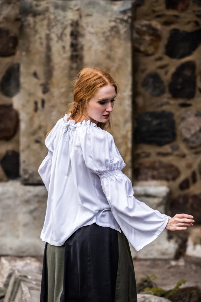 Discount Leonardo Carbone Klassische Mittelalterbluse "Emma" Weiß
