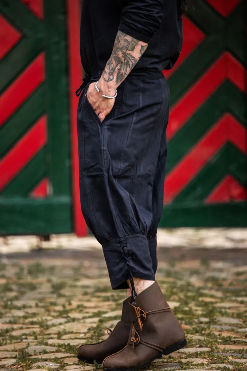 Fashion Leonardo Carbone Kniebundhose mit Unterbeinschnürung "Laurence" Schwarz