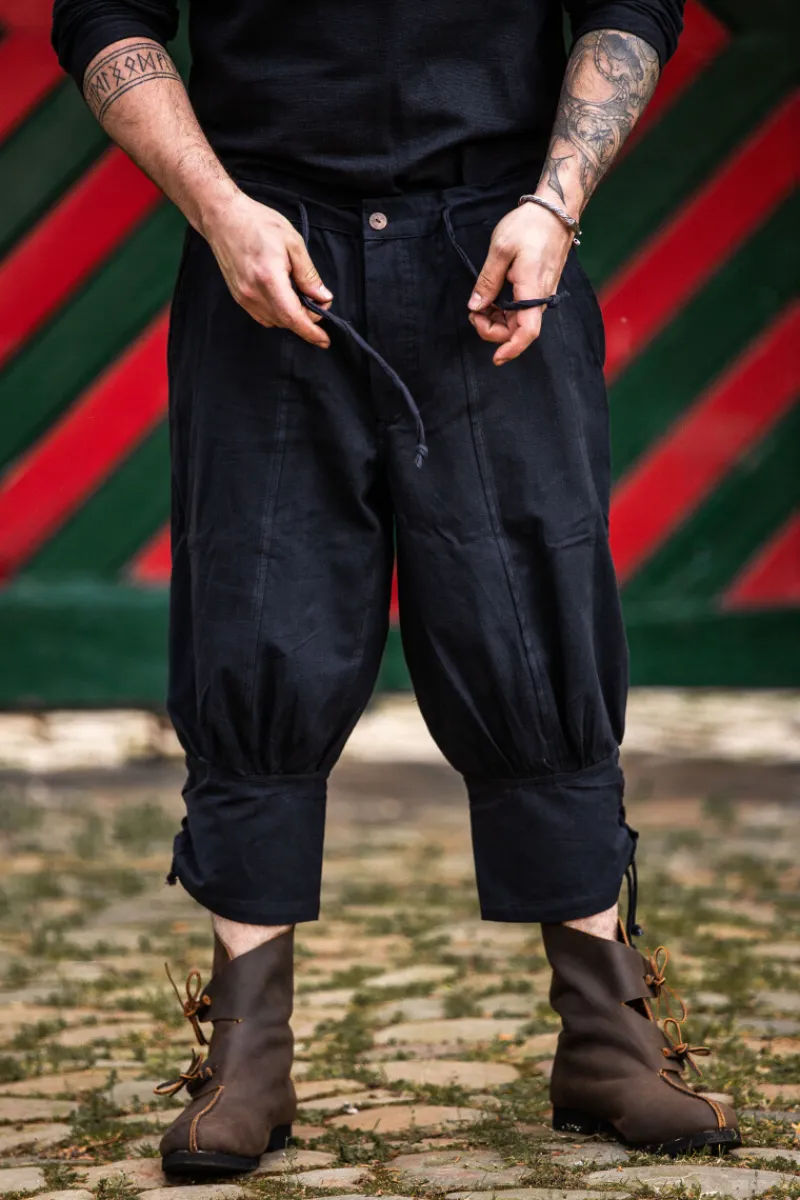 Fashion Leonardo Carbone Kniebundhose mit Unterbeinschnürung "Laurence" Schwarz