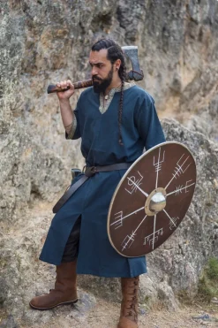 Sale Leonardo Carbone Kurzarmtunika mit Bordüre "Richard" Blau