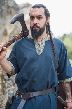 Sale Leonardo Carbone Kurzarmtunika mit Bordüre 