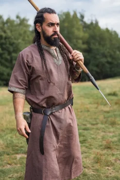 Fashion Leonardo Carbone Kurzarmtunika mit Bordüre 