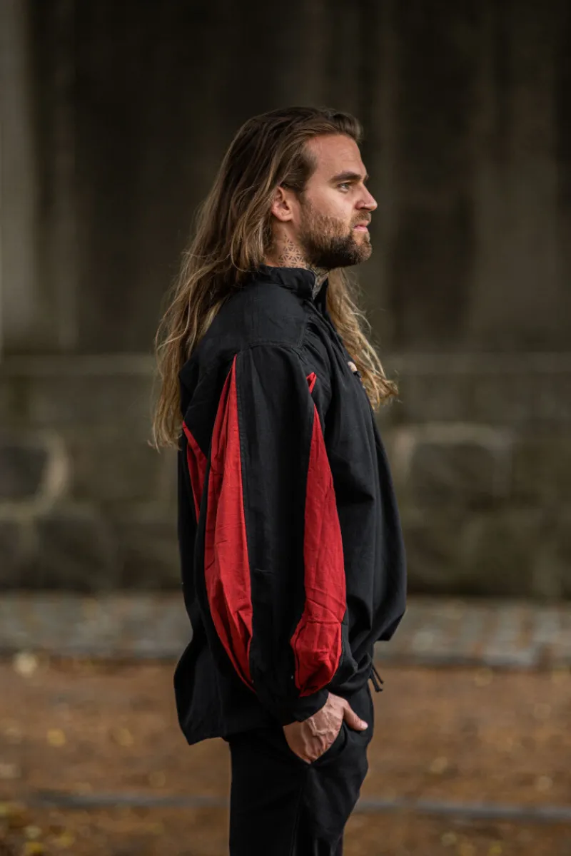 Sale Leonardo Carbone Landsknechthemd "Albert" Schwarz/Rot