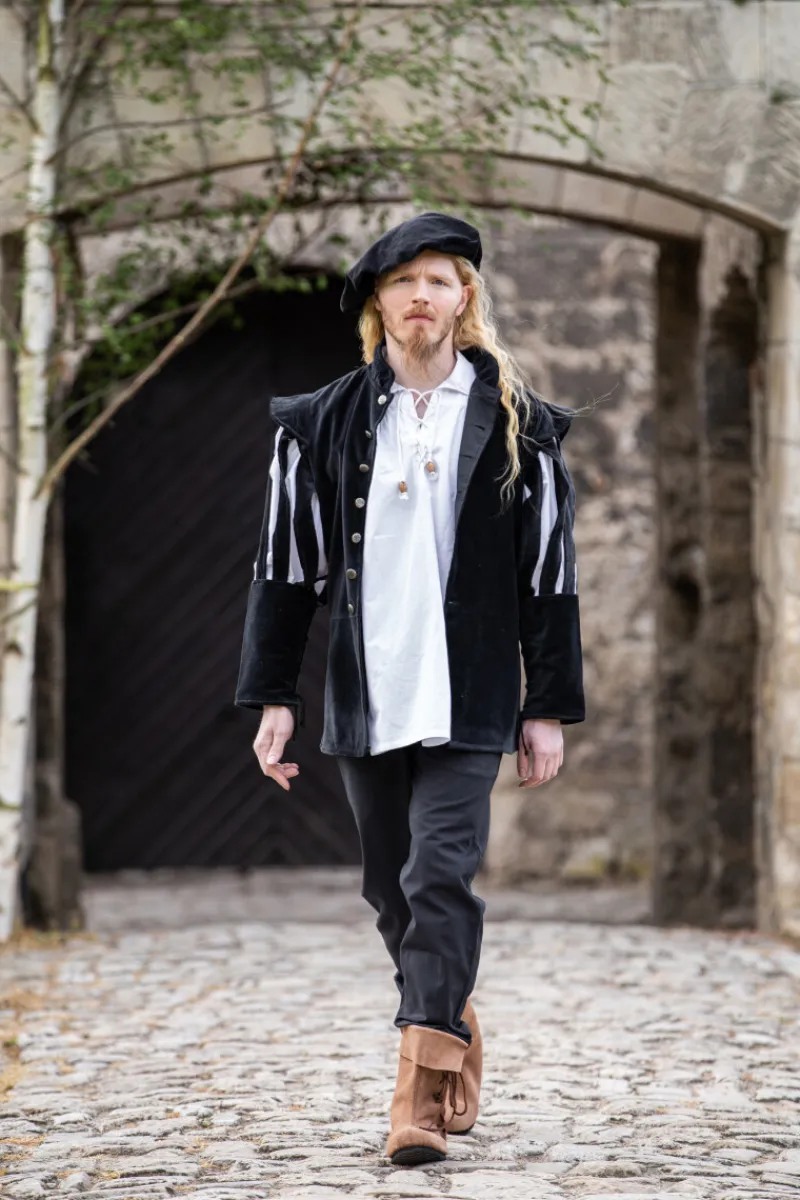 Flash Sale Leonardo Carbone Landsknechtjacke mit geschlitzten Ärmeln "Brandolf" Schwarz