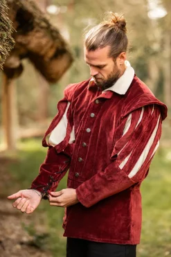 Flash Sale Leonardo Carbone Landsknechtjacke mit geschlitzten Ärmeln "Brandolf" Rot