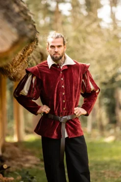 Flash Sale Leonardo Carbone Landsknechtjacke mit geschlitzten Ärmeln "Brandolf" Rot