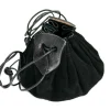 Sale Leonardo Carbone Lederbeutel "Hug" aus Veloursleder Schwarz