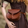 Clearance Leonardo Carbone Ledergürteltasche "Erin"mit keltischer Prägung Braun