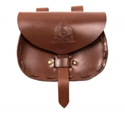 Clearance Leonardo Carbone Ledergürteltasche "Erin"mit keltischer Prägung Braun