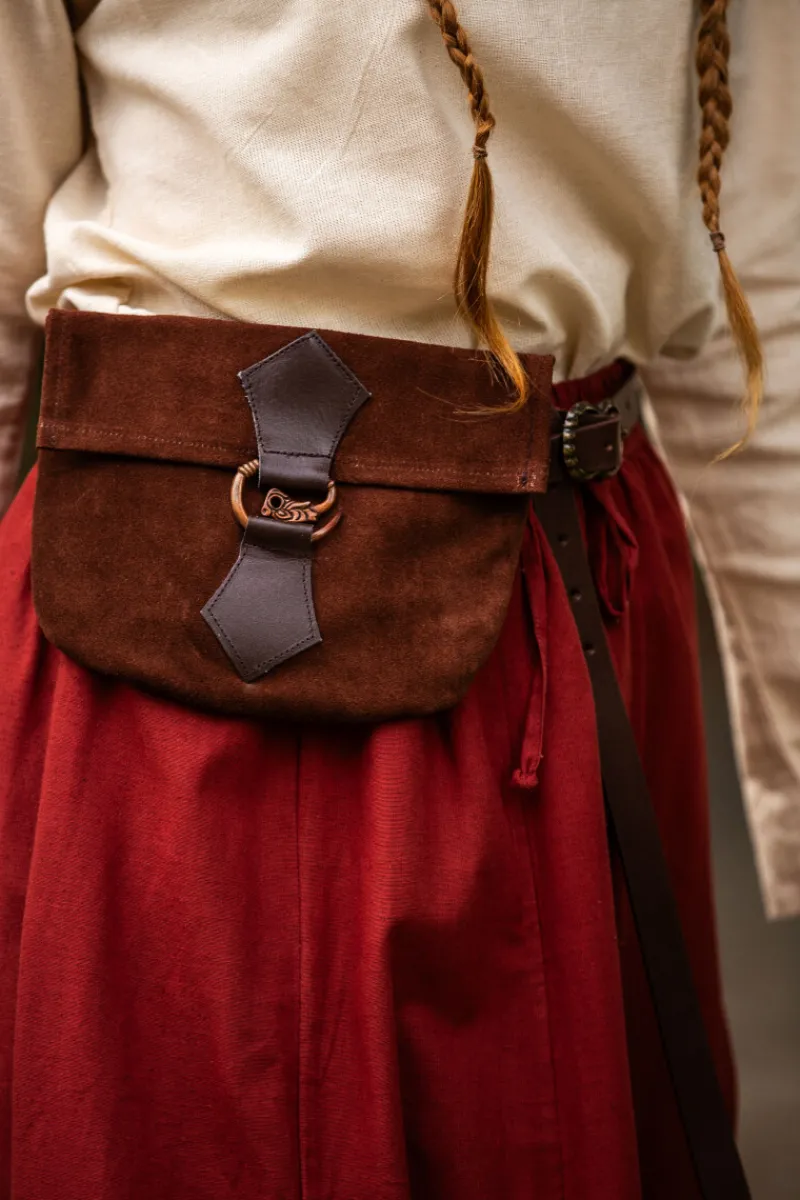 Hot Leonardo Carbone Leder-Gürteltasche mit Drachenschließe "Will" Braun