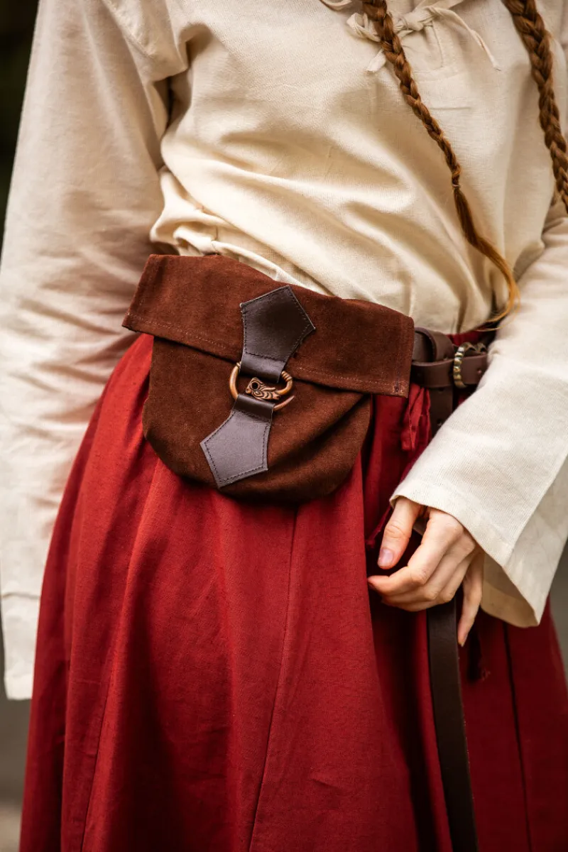 Hot Leonardo Carbone Leder-Gürteltasche mit Drachenschließe "Will" Braun