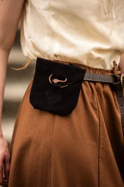 Fashion Leonardo Carbone Leder-Gürteltasche mit Schlangenschließe " Adelie" Schwarz