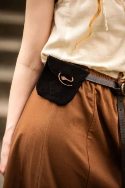 Fashion Leonardo Carbone Leder-Gürteltasche mit Schlangenschließe 
