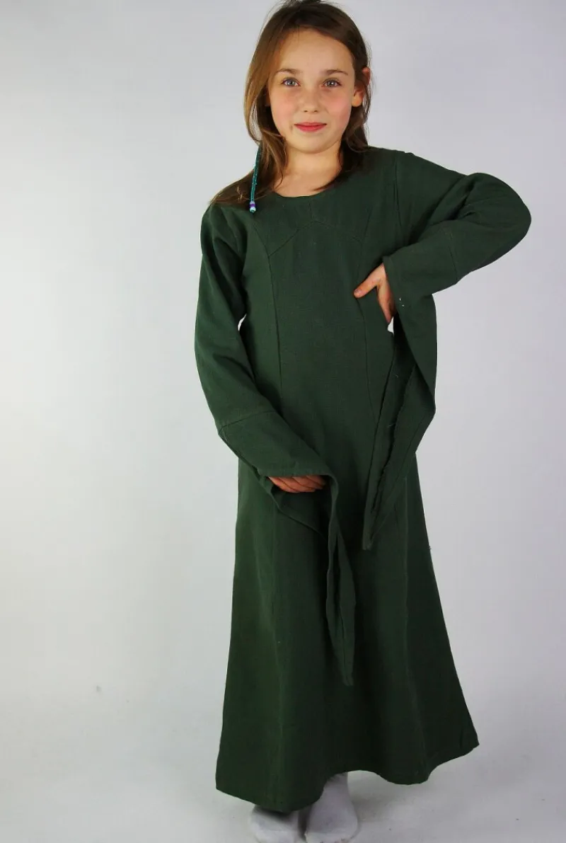 Outlet Leonardo Carbone Mädchenkleid mit Trompetenärmeln "Alice" Grün