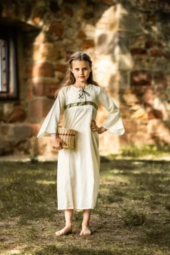 Sale Leonardo Carbone Mädchenkleid "Piccola Donna" Natur