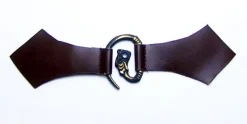 Store Leonardo Carbone Metallspange mit Leder Braun