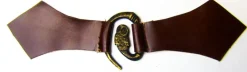 Best Leonardo Carbone Metallspange mit Leder, Eule Braun