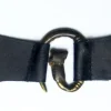 Outlet Leonardo Carbone Metallspange mit Leder, Fuchs Schwarz