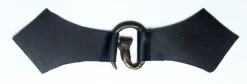Outlet Leonardo Carbone Metallspange mit Leder, Fuchs Schwarz