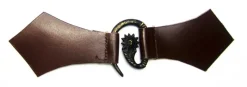 Best Leonardo Carbone Metallspange Sonne mit Leder Braun