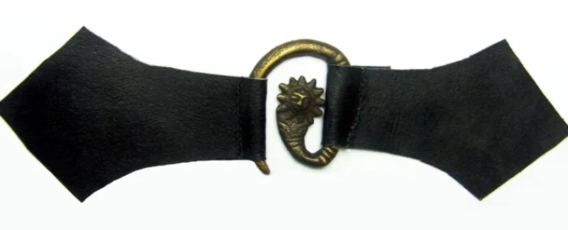 Store Leonardo Carbone Metallspange Sonne mit Leder Schwarz