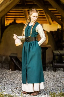 Fashion Leonardo Carbone Mittelalter Bauernkleid "Arlette" Grün