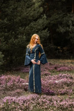 Best Leonardo Carbone Mittelalter Baumwollkleid "Angie" Blau