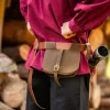 Store Leonardo Carbone Mittelalter Gürteltasche Leder "Udo" Dunkelbraun