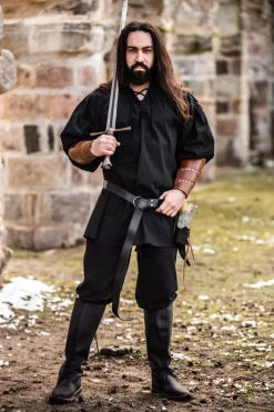 Store Leonardo Carbone Mittelalter Hemd "Ulrich" Schwarz
