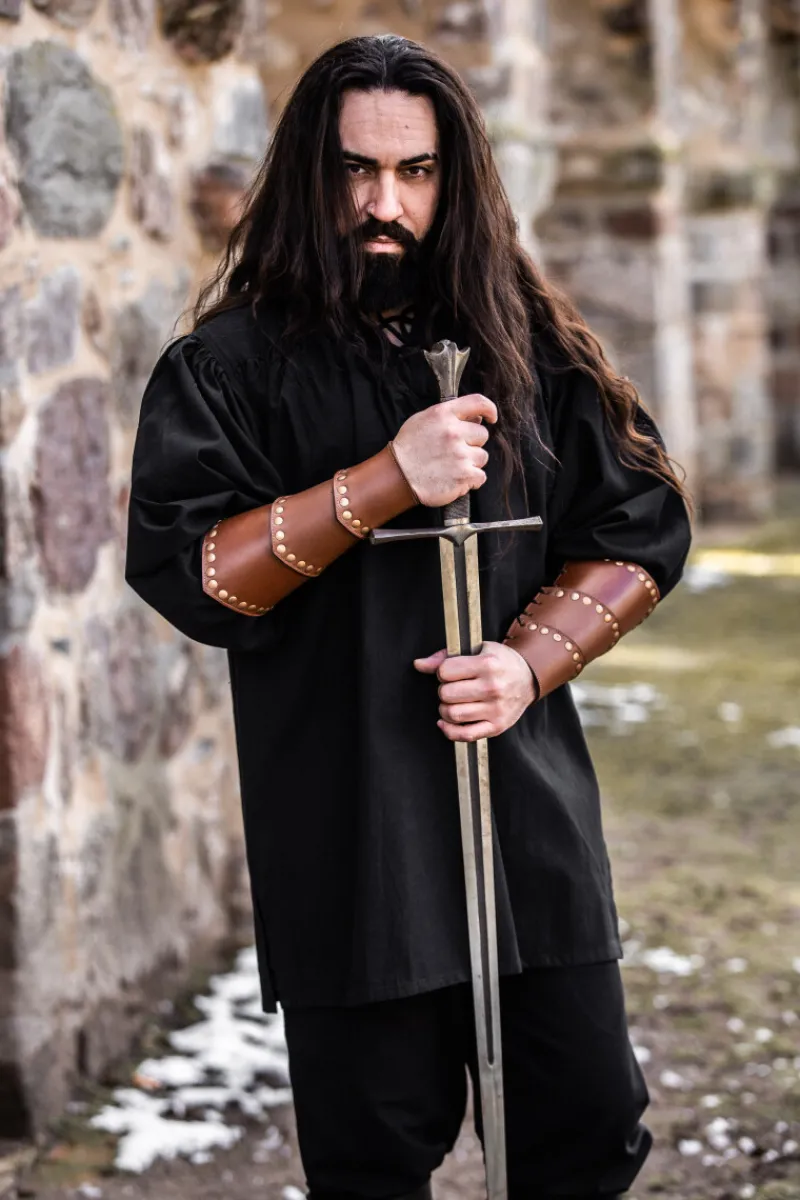 Store Leonardo Carbone Mittelalter Hemd "Ulrich" Schwarz