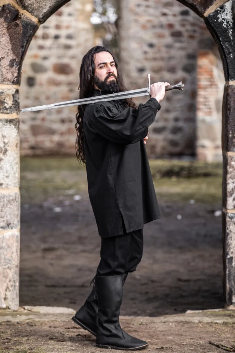 Store Leonardo Carbone Mittelalter Hemd "Ulrich" Schwarz