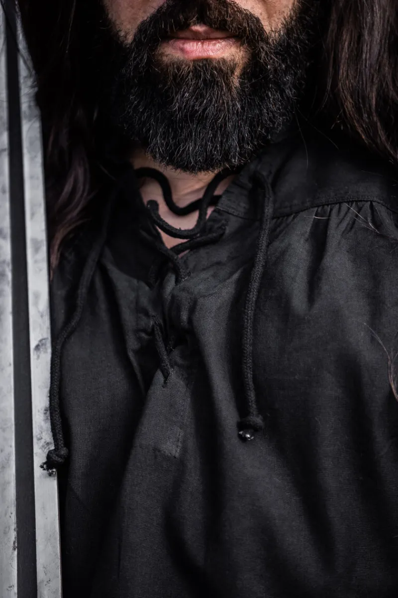 Store Leonardo Carbone Mittelalter Hemd "Ulrich" Schwarz