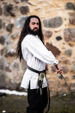 Fashion Leonardo Carbone Mittelalter Hemd "Ulrich" Weiß