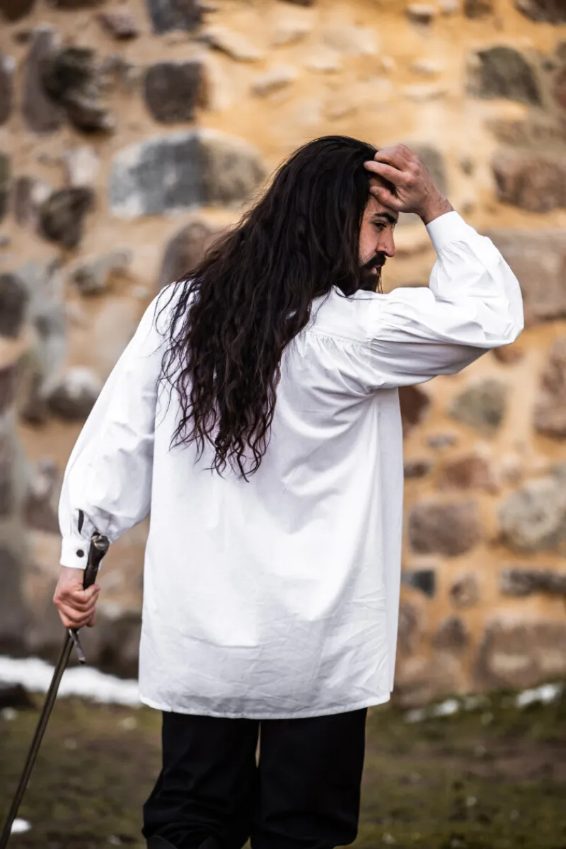 Fashion Leonardo Carbone Mittelalter Hemd "Ulrich" Weiß
