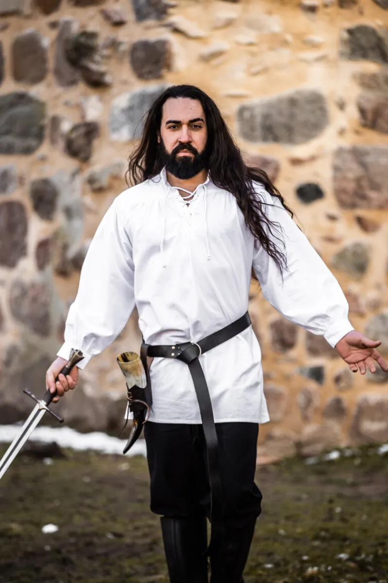 Fashion Leonardo Carbone Mittelalter Hemd "Ulrich" Weiß
