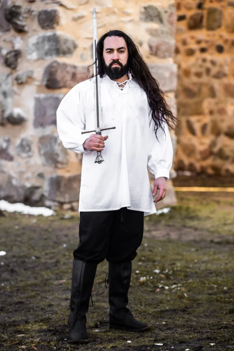 Fashion Leonardo Carbone Mittelalter Hemd "Ulrich" Weiß